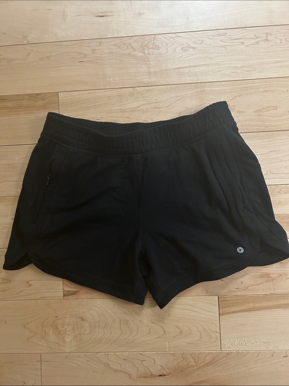 90 Degree Black Athletic Zip Pocket Shorts